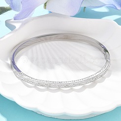 Brazaletes de rhinestone de acero inoxidable 304 para mujer&nbsp;BJEW-Z092-12P