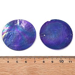 Anhänger aus natürlicher Capiz-Muschel mit Sprühfarbe bemalt&nbsp;SSHEL-Z002-01D