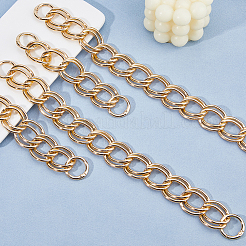 4 chaîne d'extension de sac à double maillon en aluminium de style 2 styles&nbsp;HJEW-HS0001-02