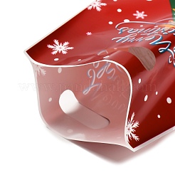 50 Stück 4 Stile Weihnachtsdruck-Zellophan-Verpackungsbeutel mit Lochgriffen&nbsp;ABAG-C013-06