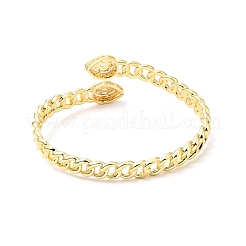 Bracciale rigido aperto a goccia con zirconi cubici trasparenti&nbsp;BJEW-J165-04G
