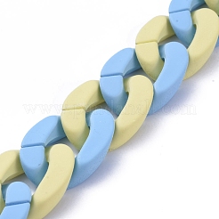 Handgefertigte undurchsichtige sprühlackierte Acryl-Bordsteinketten&nbsp;AJEW-JB00615-02