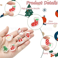 24 stücke 6 arten weihnachten dekorationen thema opaque acryl perle&nbsp;OACR-YW0004-09