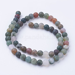 Chapelets de perle en agate indienne naturelle&nbsp;G-G735-01F-6mm