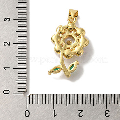 Blumenständer aus Messing mit klaren Glasanhängern&nbsp;KK-U027-30G