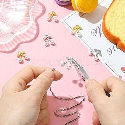 6 Stück 2 Farben Messing Micro Pave klare Zirkonia Anhänger&nbsp;KK-CJ0003-19