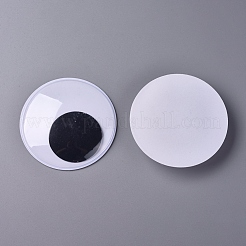 Schwarz-weiß wackeln googly eyes cabochons&nbsp;DIY-WH0156-90B