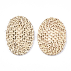 Handgefertigte geflochtene Perlen aus Rohrgeflecht / Rattan&nbsp;WOVE-T006-087