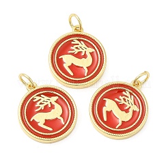 Weihnachtsregal mit Emaille-Anhängern aus Messing&nbsp;KK-D037-03B-G