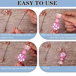 Porte-clés en perles en alliage&nbsp;KEYC-SZ0001-16RG