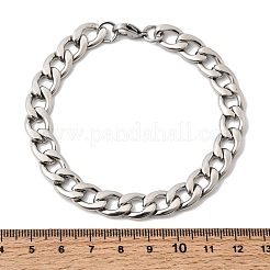 201 bracciali a catena a maglie piatte in acciaio inossidabile per uomo&nbsp;STAS-T077-22B-02P