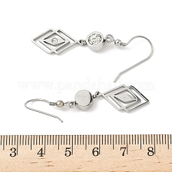 304 Edelstahl-Ohrhänger mit Rautenmotiv&nbsp;EJEW-Z129-12G-01