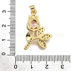 Cremagliera placcatura micro ottone spianare pendenti zirconi&nbsp;KK-K401-50A-G