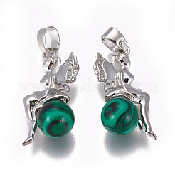 Ciondoli malachite sintetici&nbsp;G-L512-E02