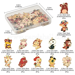 24pcs 12 styles de pendentifs en émail en alliage&nbsp;ENAM-FS0002-86