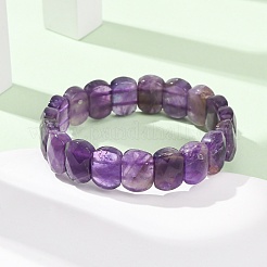 Stretcharmbänder mit natürlichen Amethystperlen für Damen und Herren&nbsp;G-K303-01E