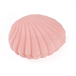 Boîtes de rangement de bijoux en velours en forme de coquille&nbsp;VBOX-TADJ0001-02A