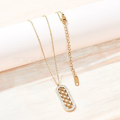 Colliers pour femmes avec pendentif ovale en pâte polymère&nbsp;NJEW-A064-06G