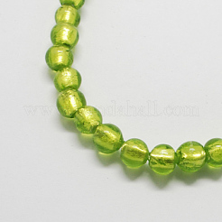 Manuell Silber Folie-Glas Perlen&nbsp;FOIL-R054-12mm-16