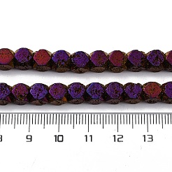 Fili di perle di roccia lavica naturale elettrodeposta&nbsp;G-A256-C01-01B