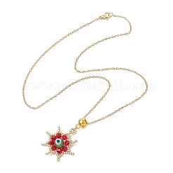 Perline di vetro e collane con ciondolo a forma di stella con malocchio lavorato a lume fatte a mano&nbsp;NJEW-MZ00098-05