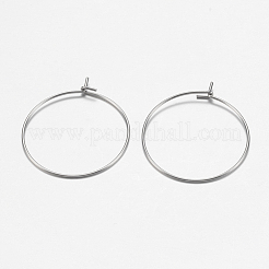 Boucles d'oreilles créoles en acier inoxydable chirurgical 316&nbsp;STAS-F149-32P-C