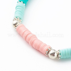 Ensembles de bracelets extensibles en perles heishi en pâte polymère faits à la main&nbsp;BJEW-JB06146
