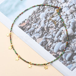 Collares de cuentas y conjuntos de collares con colgante&nbsp;NJEW-JN03076-02