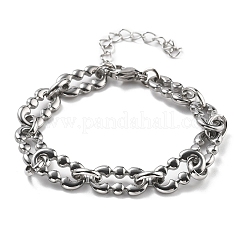 304 Edelstahl-Armbänder mit ovalen Gliederketten für Männer und Frauen&nbsp;BJEW-D042-48P