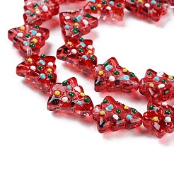 Brins de perles de verre bosselées faites à la main&nbsp;LAMP-F032-08D