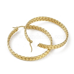 Orecchini a cerchio twist in acciaio inossidabile 201 con placcatura sotto vuoto in pvd per donna&nbsp;EJEW-F345-14G