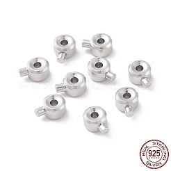Anlaufschutz rhodinierte 925 Sterling Silber Crimpperlen&nbsp;STER-D035-01P