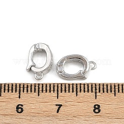 Fermagli pieghevoli ovali in ottone micro pavé di zirconi cubici trasparenti&nbsp;KK-A269-42P