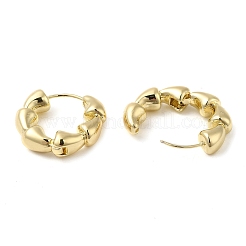 Boucles d'oreilles créoles en corne de laiton plaqué pour femmes&nbsp;EJEW-M228-04G