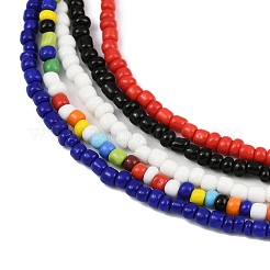 Colliers multi-rangs en perles de verre de Bohême pour femmes&nbsp;NJEW-JN05354-01