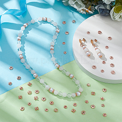 100 pièce de capuchons de perles en laiton de 10 styles&nbsp;KK-PH0012-35RG