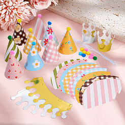 Partyhüte aus Papier&nbsp;DIY-WH0591-295