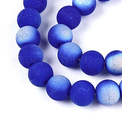 Brins de perles de verre opaques givrées&nbsp;GLAA-T032-P8mm-MBB11