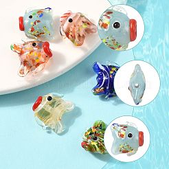 6pcs 6 colores cuentas de murano hecho a mano&nbsp;LAMP-FS0001-56