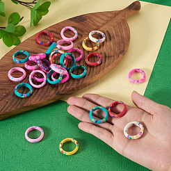 30 Stück handgefertigte Fingerringe aus Polymerton&nbsp;RJEW-TA0001-11B