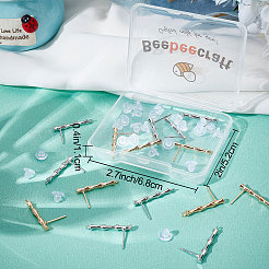 20 Stück Ohrstecker-Beschläge aus Messing in Bambusform&nbsp;KK-BBC0004-91