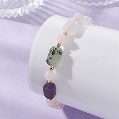 Armbänder aus natürlichen Rosenquarz-&nbsp;BJEW-JB13661