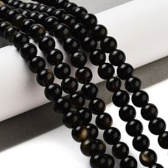 Natürliche goldenen Glanz Obsidian Perlen Stränge&nbsp;X-G-C068-6mm-9
