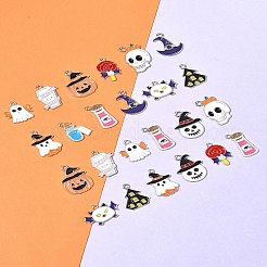 26pcs 13 Arten Halloween-Thema-Legierungs-Emaille-Anhänger&nbsp;ENAM-FS0002-08