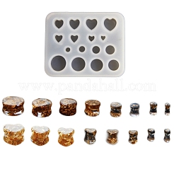 Herz & runde Form DIY Ohrmessgeräte Flesh Tunnel Plugs Silikonform&nbsp;PW-WG64161-02