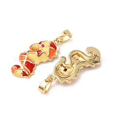 Pendentifs en laiton émaillé d'animaux marins&nbsp;KK-F917-01B-01