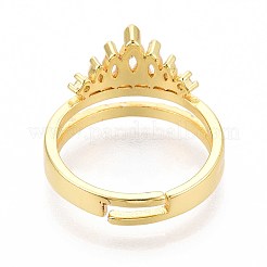 Bagues de manchette en laiton micro pavé de zircone cubique pour femmes&nbsp;KK-T071-62G