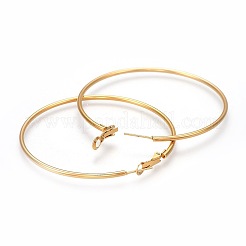 201 orecchini a cerchio in acciaio inossidabile&nbsp;X-EJEW-F188-24G-D