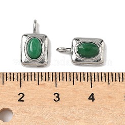 Gefärbtes natürliches weißes Jaderechteck mit ovalen Anhängern&nbsp;STAS-L022-516P-02