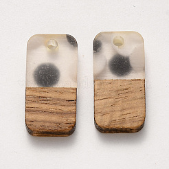 Pendentifs en résine transparente et bois de noyer&nbsp;RESI-S384-008A-F01